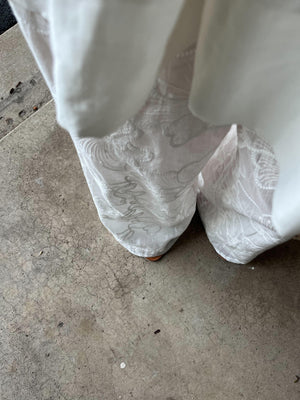 花刺繍コットンパンツ