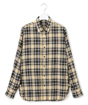 シャーリング チェック シャツ