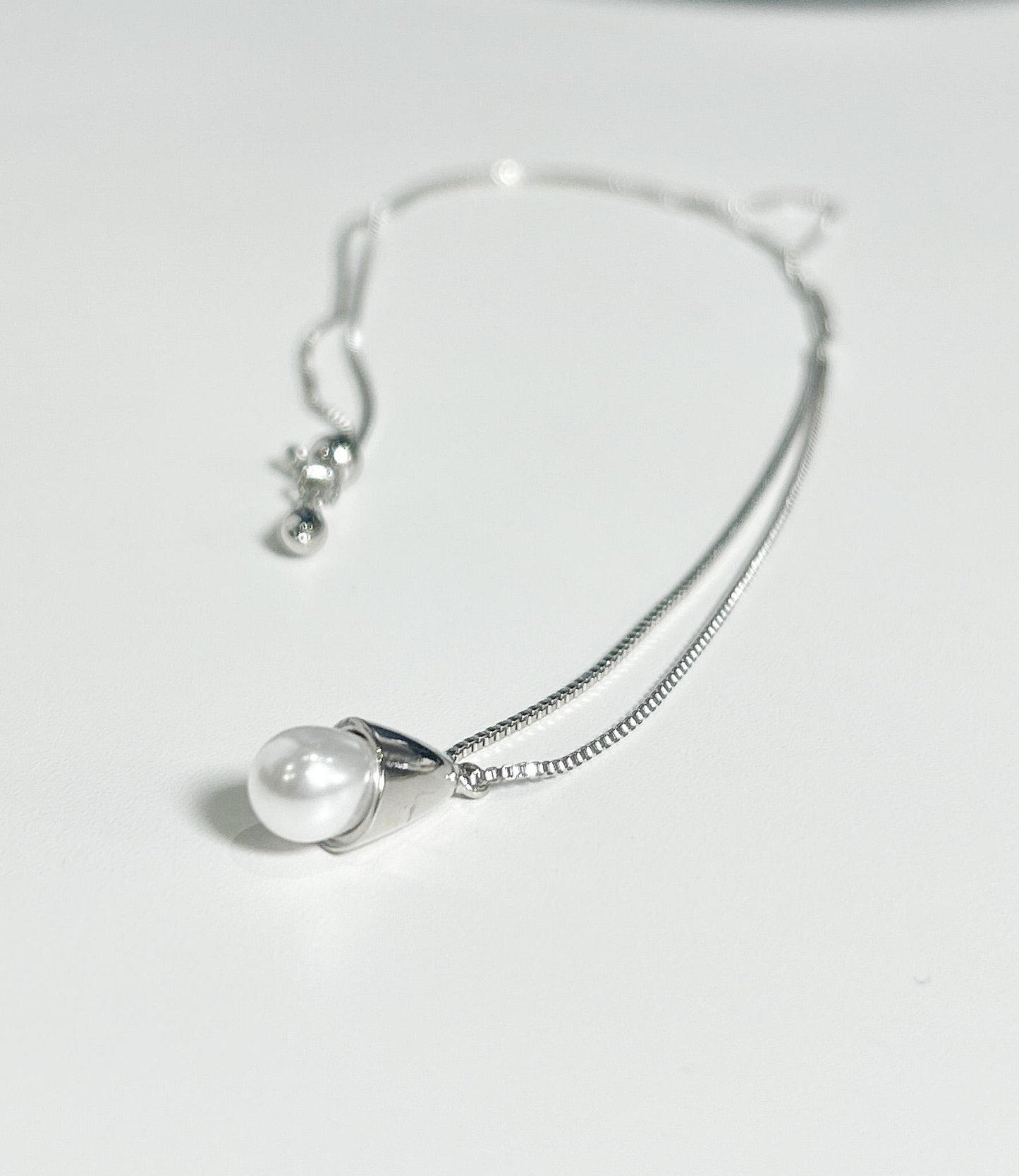 ドロップパールロングネックレス