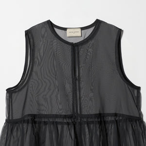 シアー オーガンジー フリル ブラウス ウォッシャブル