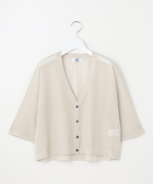 SHEER LIGHT KNIT Vネック カーディガン