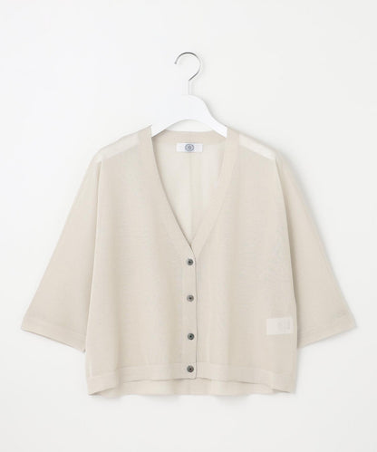 SHEER LIGHT KNIT Vネック カーディガン