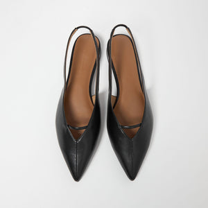 ポインテッド Vカットバー スリングバックシューズ / サンダル / パンプス