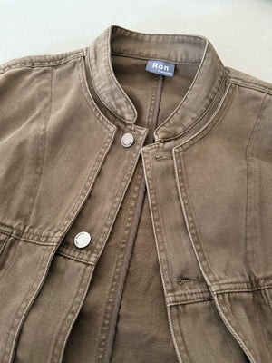 ノーカラーウォッシュブルゾン