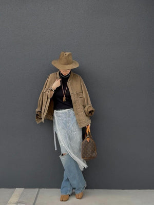 レイヤードエプロンスカート