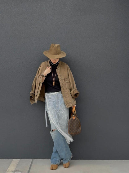 レイヤードエプロンスカート