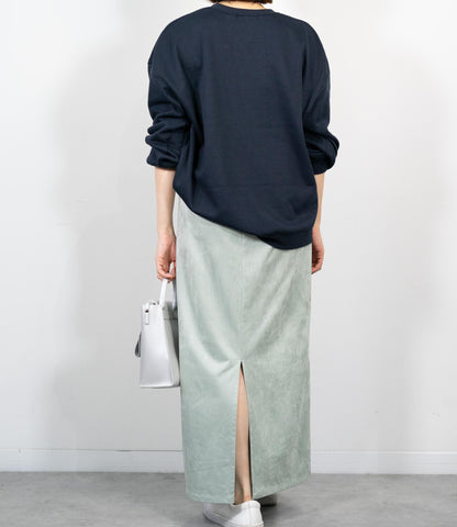 ストレッチスウェードライクIラインスカート