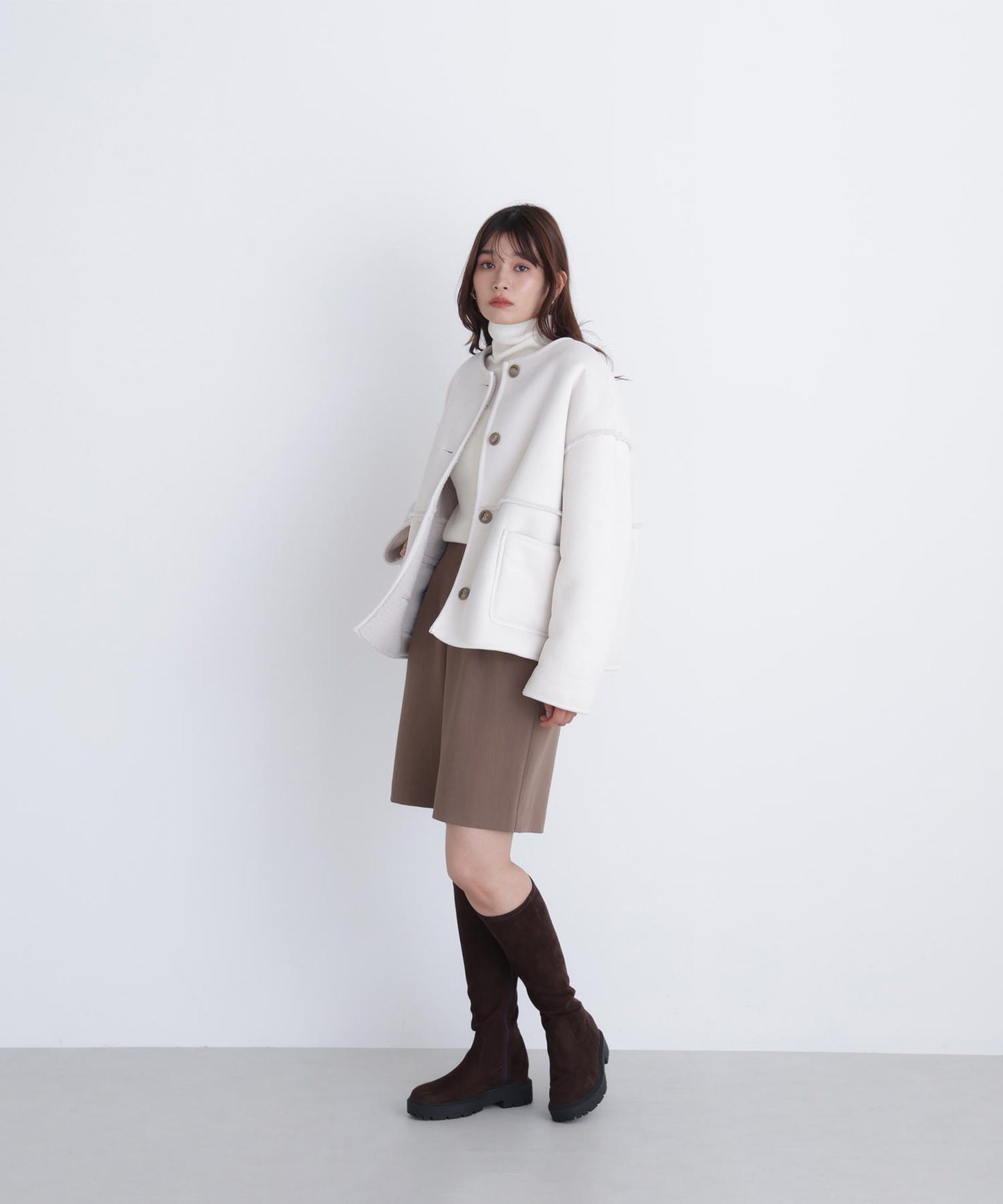 リバーシブルフェイクスウェードコート