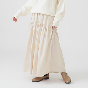 【百田夏菜子さん着用】【洗える】ツイル ギャザー スカート（S〜M）