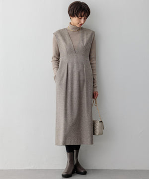 ウーステッドウール リブタートルネック ニット