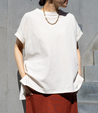 【接触冷感】フレンチスリーブチュニックカットソー