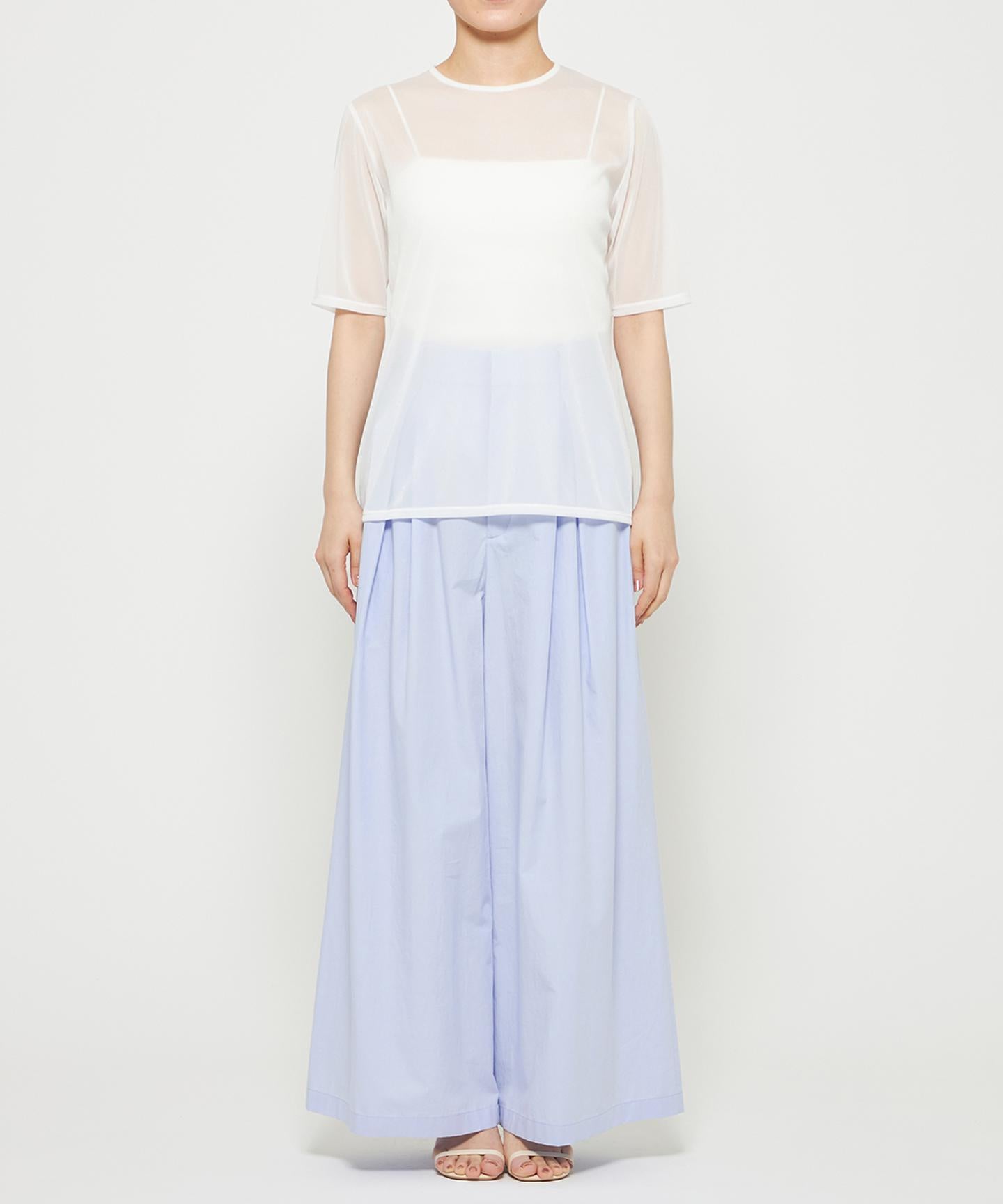 トリコットシフォン ハーフスリーブカットソー