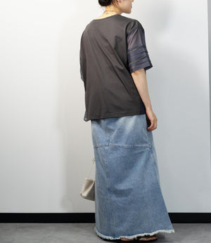 はしごレースシルケットカットソー