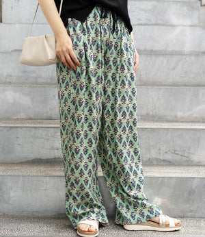 ボタニカルプリントイージーサマーパンツ