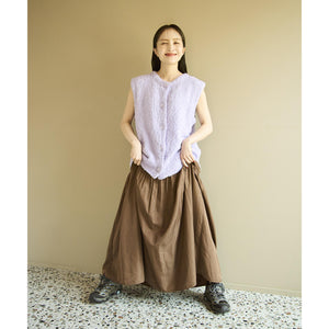 【百田夏菜子さん着用】【洗える】ツイル ギャザー スカート（S〜M）