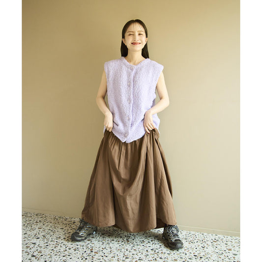 【百田夏菜子さん着用】【洗える】ツイル ギャザー スカート（S〜M）