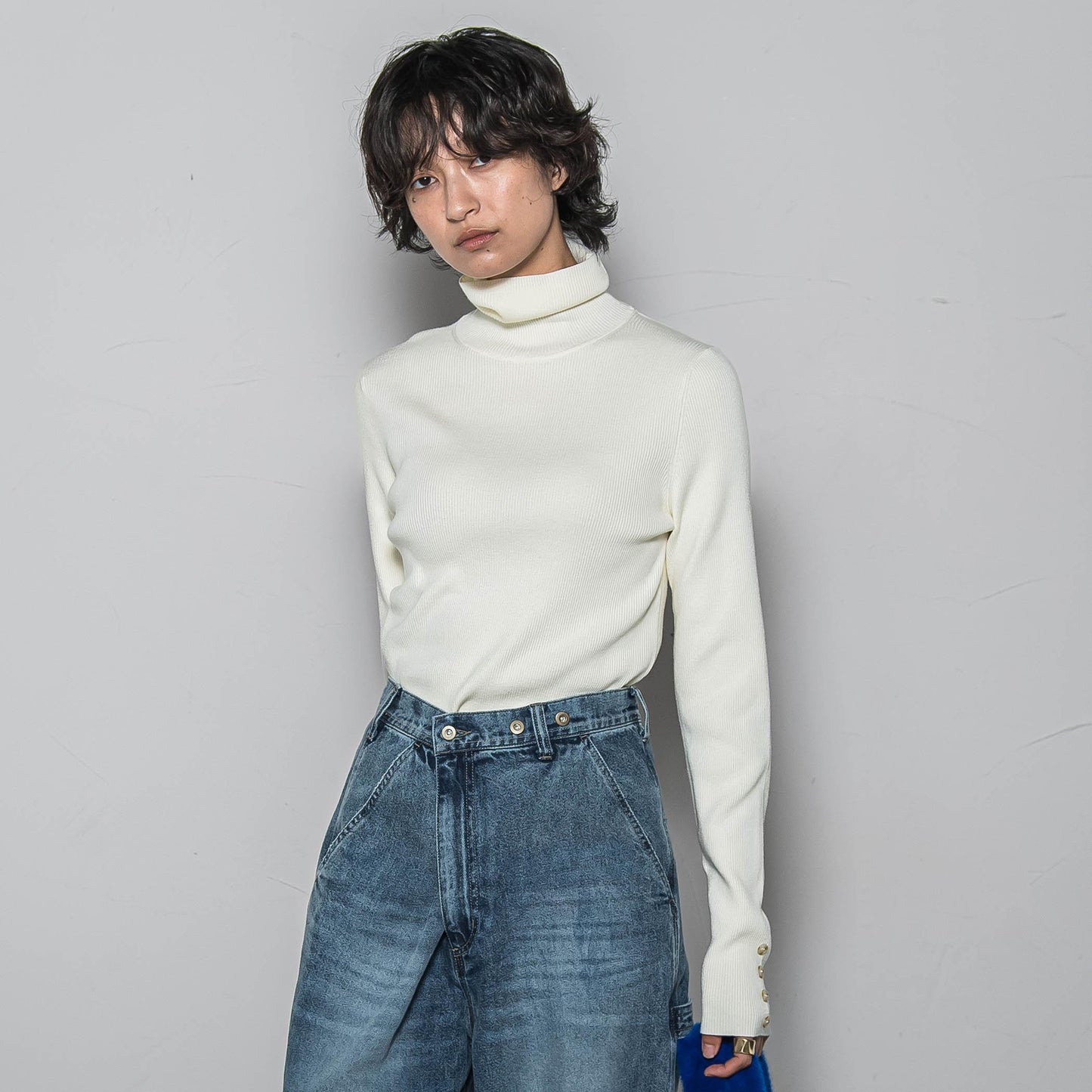 リブタートルニットプルオーバー≪手洗い可能≫