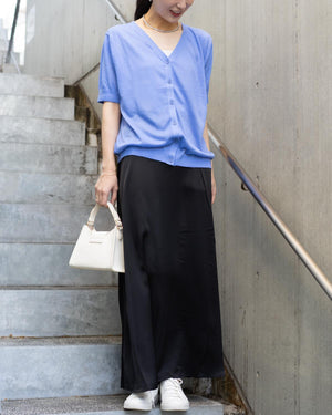 微光沢サテンナロースカート