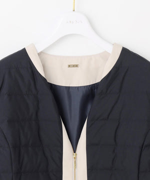 2WAYノーカラーダウン ジャケット