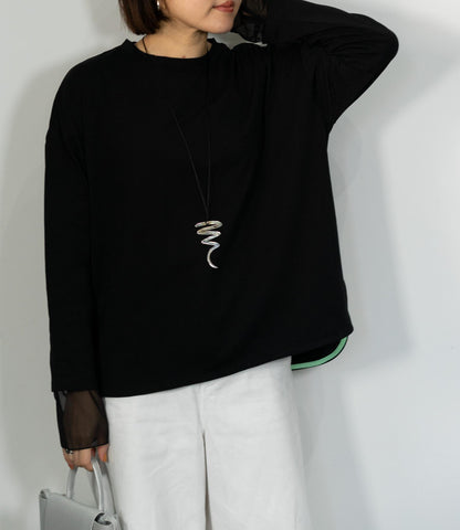 ポイントカラーロングTシャツ