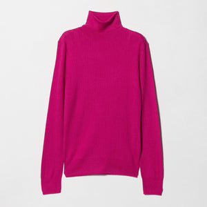 リブ タートルネック ニット