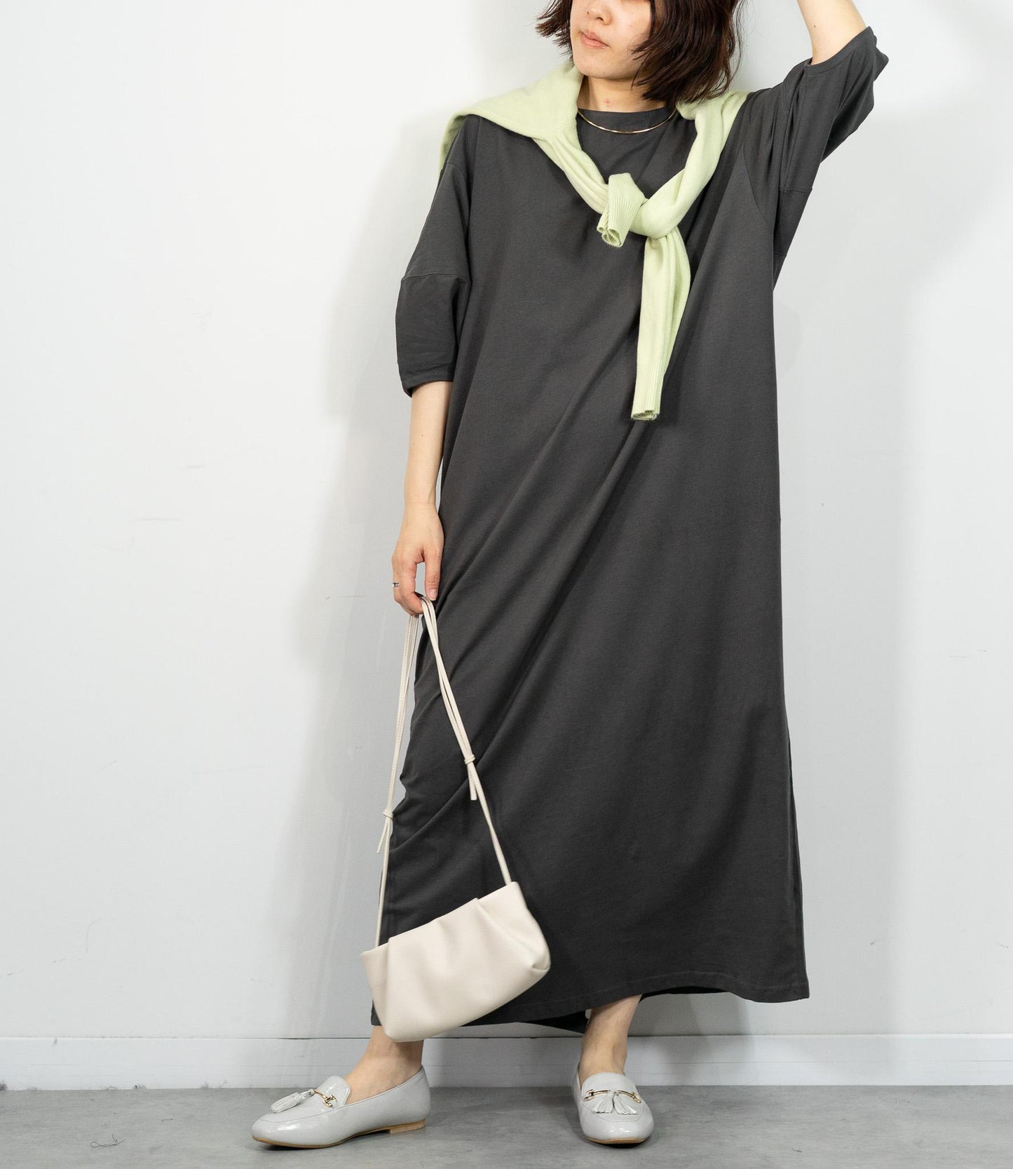 コクーンスリーブストレートワンピース