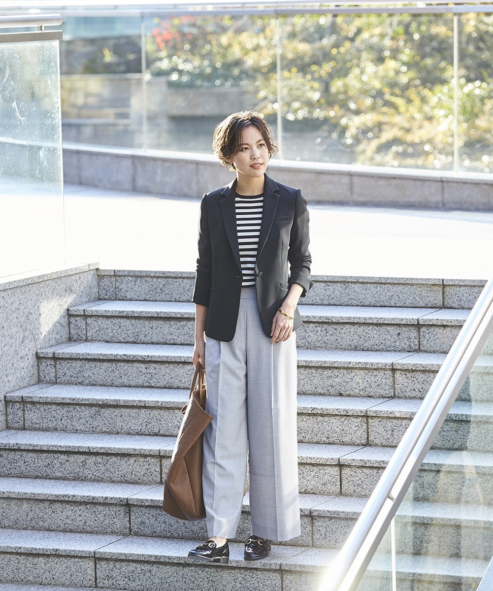 サマーウール混ワイドパンツ