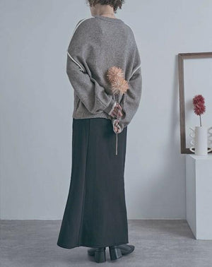 バイカラーラインニット