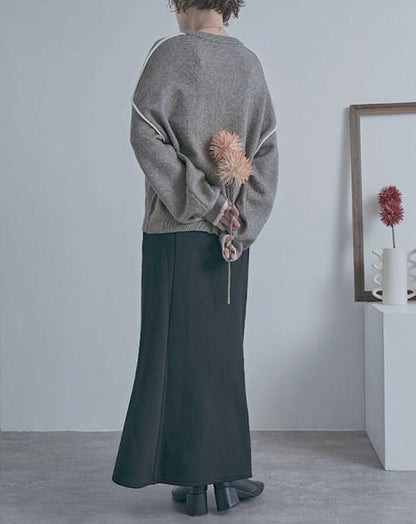 バイカラーラインニット