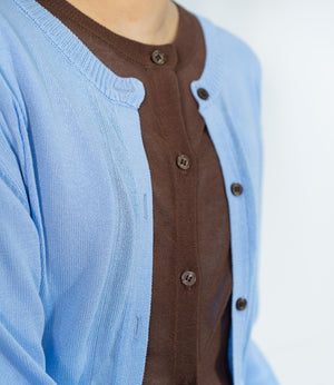 レイヤード風バイカラーカーディガン