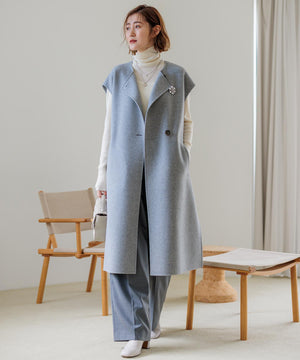 ウーステッドウール リブタートルネック ニット