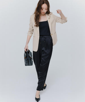 ドレープサテン 2WAY ドロスト パンツ