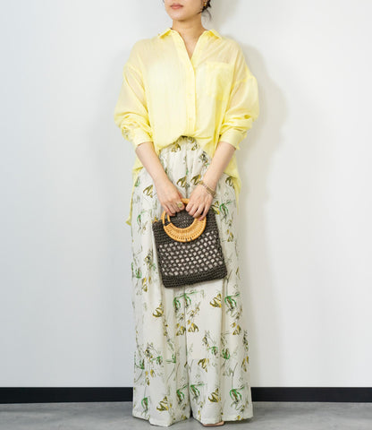 ボタニカル柄イージーパンツ