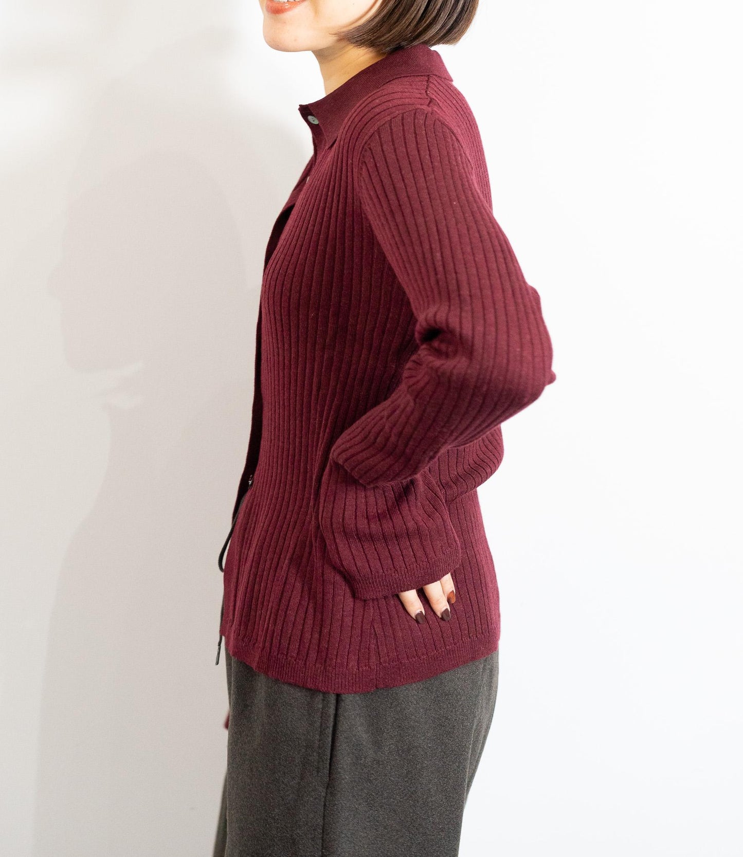 襟付きスリムニット