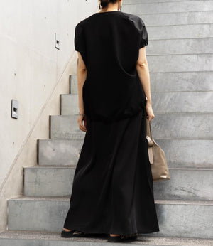 異素材切り替えドロストラグランカットソー