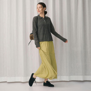 【WEB限定】シャーリング キリカエ フレアスカート