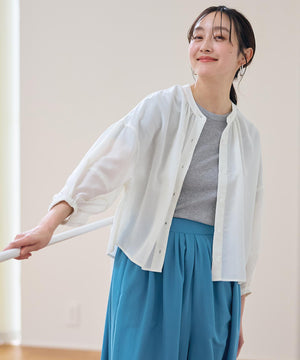 シアーテックリネンギャザーブラウス