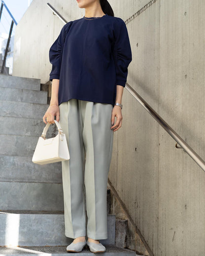 クルーネックボリュームスリーブカットソー