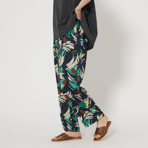 アート フラワー プリント パンツ