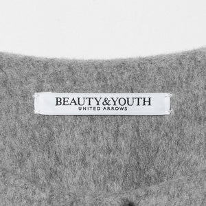 毛ナイロン ノーカラーコート