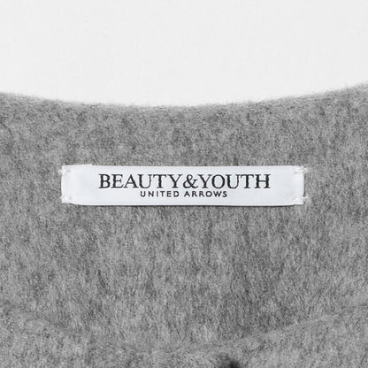 毛ナイロン ノーカラーコート