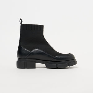 ニット レザーライク ブーツ 撥水/晴雨兼用