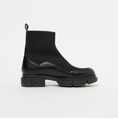 ニット レザーライク ブーツ 撥水/晴雨兼用