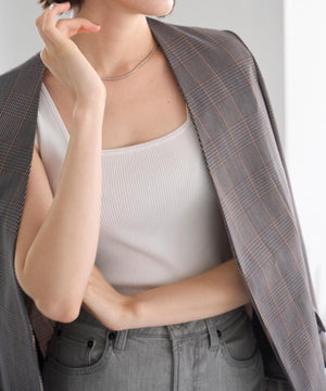 スゴ機能 リブタンクトップ