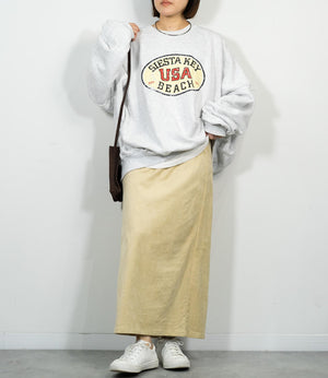 ストレッチスウェードライクIラインスカート