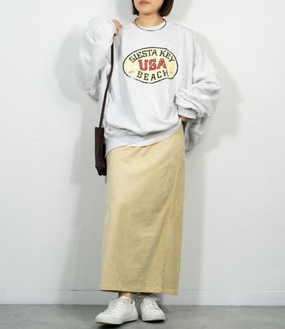 ストレッチスウェードライクIラインスカート