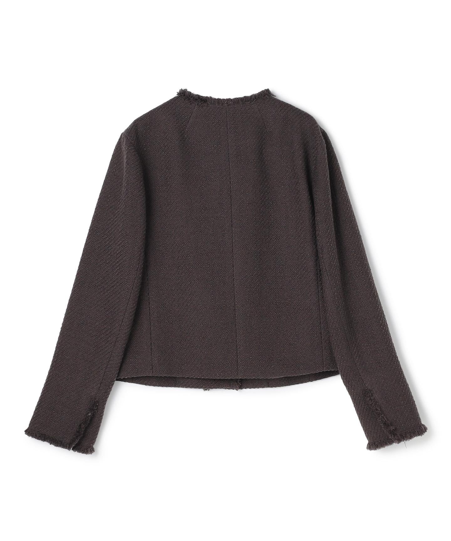 MULLIN / ウールツイードメタルボタンノーカラージャケット