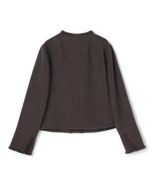 MULLIN / ウールツイードメタルボタンノーカラージャケット