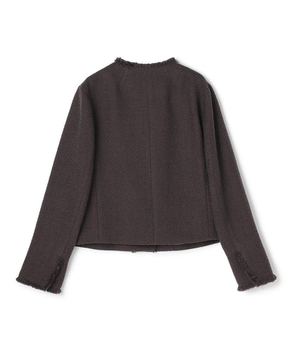 MULLIN / ウールツイードメタルボタンノーカラージャケット