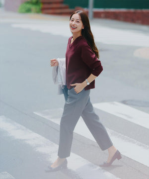 ラグランニットトップス